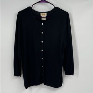 Vintage Talbots Black Button Up Cardigan Size Medium